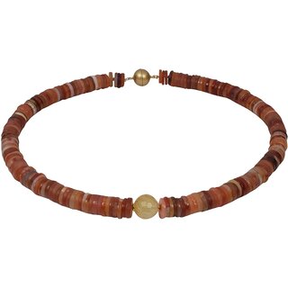 Funk-Collier Edelsteinkette Karneol, Rutilquarz fac, Magnetschloss, ca. 46.5 cm
