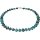Funk-Collier Edelsteinkette Natur-Türkis Herzen, versilberter Edelstein, 925oo Silber Schloß, ca. 47 cm