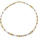 Funk-Collier Citrin, schwarzer Turmalin fac, Silber verg....