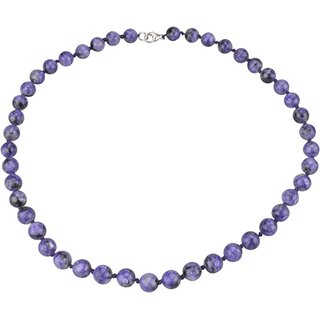 Edelsteinkette Charoit Kugelcollier,  ca. 8 mm, ca. 47 cm