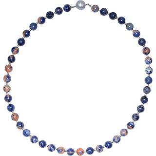 Orangen Sodalith Kugelcollier, Magnetschloss, ca. 46 cm