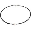 Funk-Collier Edelsteinschmuck schwarzer Spinell...
