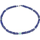 Exklusives Edelsteincollier Lapis Lazuli, Amazonit, 925oo...