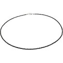 Collier facettierter, schwarzer Spinell, ca. 48 cm, 925oo...