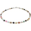Funk-Collier Edelsteinkette Multicolor, Achat fac,...