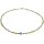 Funk-Collier Edelsteinkette Serpentin, Fluorit, Sw. Zuchtperle, Silber Karabiner, ca. 42.5 cm
