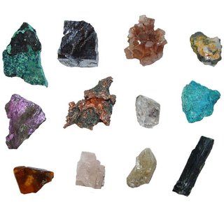 12er Mineralien Sammlung der kleinen Besonderheiten - Raritäten für Sammler oder Kenner