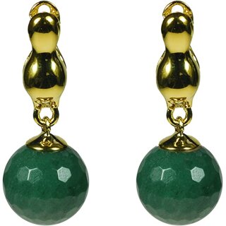 Aventurin Ohrhänger, facettierter Schliff, Magnetstecker, 128 Facetten, 925oo Si verg, ca. Ø 14mm