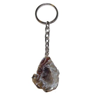 Achat Geode dunkel Schlsselanhnger aufgeschnitten und poliert ca. 25 - 35 mm plus Kette