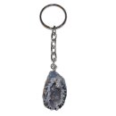Achat Geode hell Schlüsselanhänger aufgeschnitten und poliert ca. 25 - 35 mm plus Kette