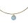 925oo Silber verg. Omega Reif ca. 42 cm, Aquamarin facettiert Ø ca. 12 mm, Damen