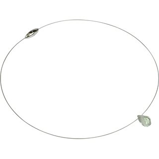 Halsreif, wie Stahlseide, Prasolith Tropfen facettiert, Magnetschloss, ca.45 cm, Damen