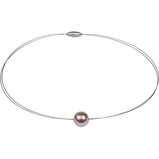 Halsspiralen feiner Edelstahl Halsreif, wie Stahlseide, 2-reihig, Magnetschloss, MKP ca.  12 mm, EIS-ros
