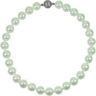 Tamouree Muschelkernperlen Collier 14mm Wei, 925oo Silber Magnetschloss ca 47 cm, Damen