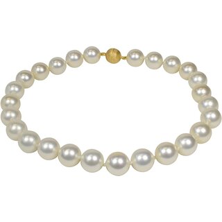 Tamouree Muschelkernperlen Collier 16 mm Wei, 925oo Silber vergoldetes Magnetschloss ca 48,5 cm