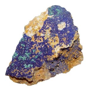 Azurit auf Matrix (Muttergestein) Mineral Roh Stück Größe L: 50-60 mm