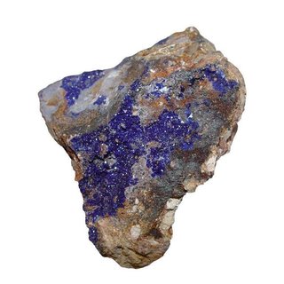 Azurit auf Matrix (Muttergestein) Mineral Roh Stück Größe L: 50-60 mm