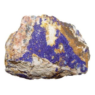 Azurit auf Matrix (Muttergestein) Mineral Roh Stück Größe S: 30-40 mm