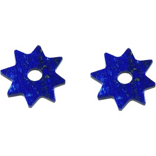 Lapis Lazuli 8-zackiger Stern, 2 Einhnger z. B. fr Ohrschmuck, ca. 23 mm
