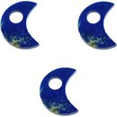 Lapis Lazuli Halb-Mond, 3 Einhänger z. B. für Ohrschmuck,...