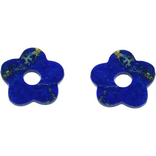 Lapis Lazuli Blüte 2 Einhänger z. B. für Ohrschmuck, Ø ca. 21 mm