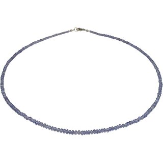 Edelstein Kette Tansanit, ca. 38 Karat, ca. 45 cm, 925oo Silber Schloss