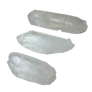 3 Stück Bergkristall Natur Spitzen je ca. 50 - 70 mm milchige Qualität