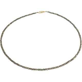 Edelsteinkette Pyrit facettiert, ca. 46.5 cm, 925oo Si. verg. Karabiner