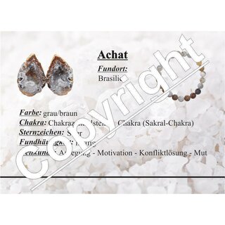 Achat Natur Herz Anhnger flach wei mit schwarzen Eischlssen ca. 25 mm mit silberfarbener Metallse
