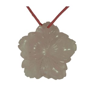 Rosenquarz Anhnger Handarbeit geschliffene BLUME ca. 50 cmm Bohrung ca. 2,5 mm