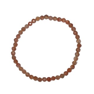 Sonnenstein 4 mm facettiertes Kugelarmband auf Strechband ca. 19 - 20 cm