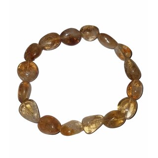 Citrin (Amethyst gebrannt) poliertes Nugget Armband ca. 10 - 12 mm , Lnge ca. 19 - 20 cm auf elatischem Stretchband