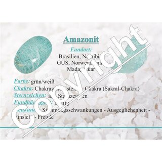 Amazonit Scheibenstein flacher kleiner Trommelstein ca. 25 -35 mm
