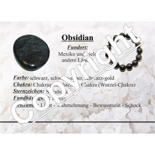 Obsidian Gold Armband 6 mm Kugel schner goldener Schimmer ca. 19 - 20 cm auf Stretchband