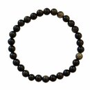 Obsidian Gold Armband 6 mm Kugel schner goldener...