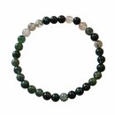 Moosachat 6 mm Kugel Armband ca. 19 - 20 cm auf Stretchband