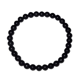 Shungit 6 mm Kugel Armband ca. 19 - 20 cm auf Stretchband