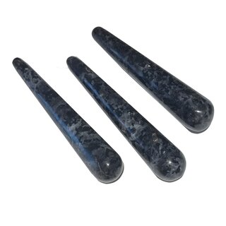 Gabbro Massage Stab/Griffel konische Form ca. 130 mm interessante Maserung