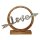 GILDE Mango Holz Skulptur mit Aluguss Schrift Love mit Pfeil ca. 26 x 20 cm