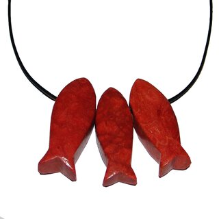 Schaumkoralle Fisch Anhnger gebohrt ca. 50 x15 mm mit Bohrung ca. 5 mm