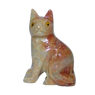 Speckstein Katze geschliffen Figur ca. 40 mm