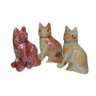 Speckstein Katze geschliffen Figur ca. 40 mm