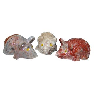 Speckstein Maus  geschliffen Figur ca. 20 x 40 mm