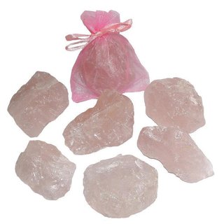 6 Stck Rosenquarz kleine Stcke Natur gewachsen und Natur belassen Give away Geschenk
