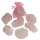 6 Stück Rosenquarz kleine Stücke Natur gewachsen und Natur belassen Give away Geschenk