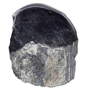 Turmalin schwarz Schörl XXL Rohstein auf einer Seite anpoliert ca. 900 - 1000 g ca. 65 - 85 mm