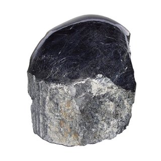 Turmalin schwarz Schörl XL Rohstein auf einer Seite anpoliert ca. 600 - 800g ca. 50 - 65 mm
