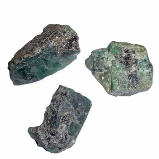 Smaragd Roh Natur Stück in Matrix (Muttergestein) Größe S: ca. 15 - 20 mm