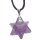 Amethyst Merkaba achtstrahliger Stern Anhänger mit silberfarbener Metallöse Ø ca.20 mm