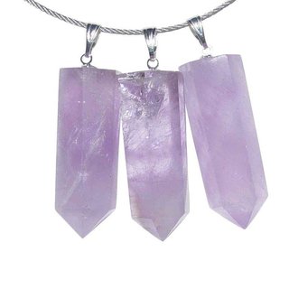 Amethyst Spitze als Anhnger schne lila Farbe mit silberfarbener se